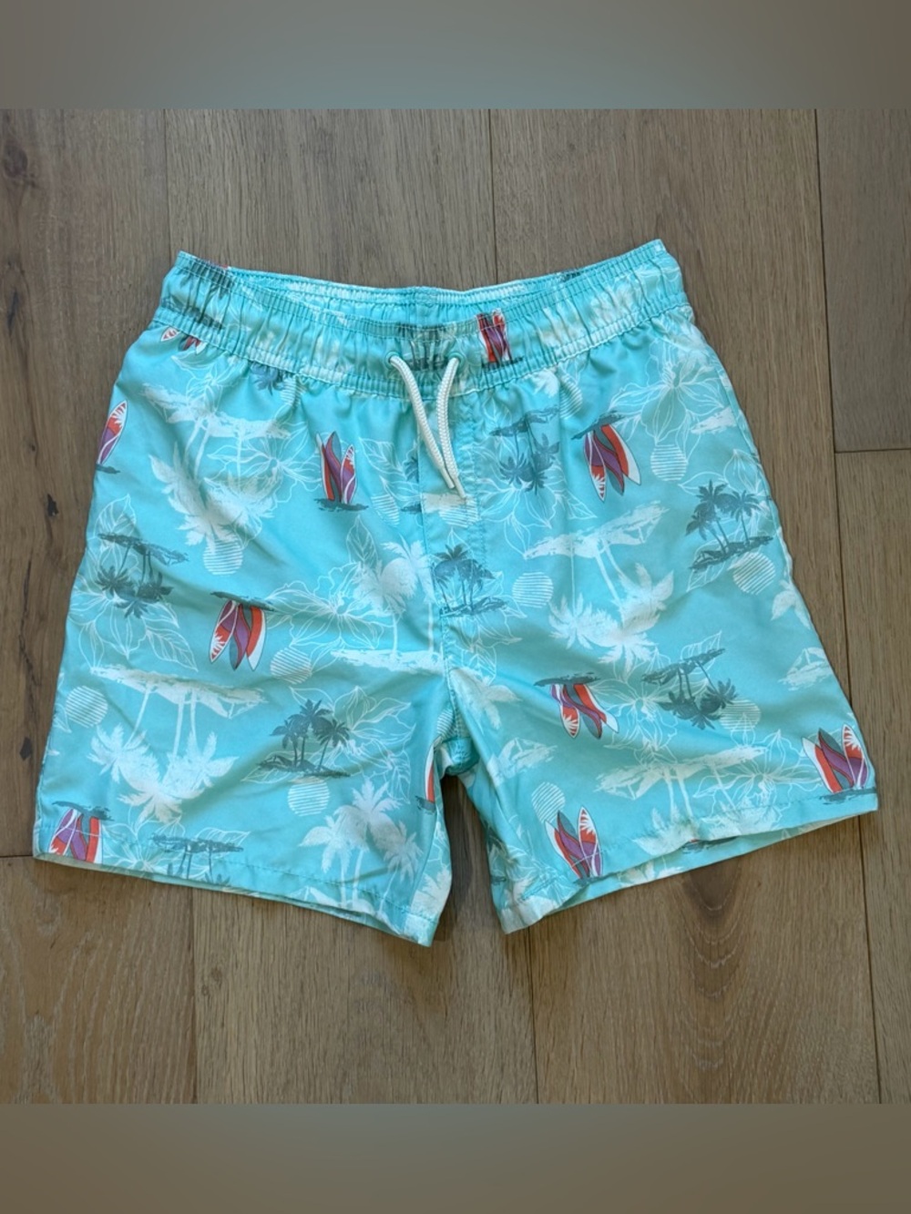 Oshkosh boys tropical aqua blue swim trunks 10